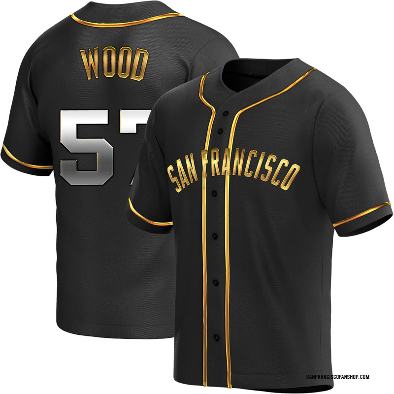 Alex Wood Men's San Francisco Giants Alternate Jersey - Black Golden Replica