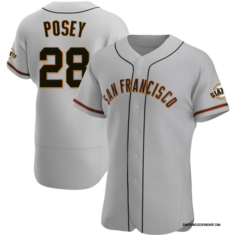 Buster Posey Men's San Francisco Giants Road Jersey - Gray Authentic