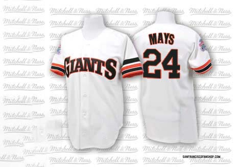 Men's San Francisco Giants Willie Mays Mitchell & Ness Cream Home 1954  Authentic Jersey