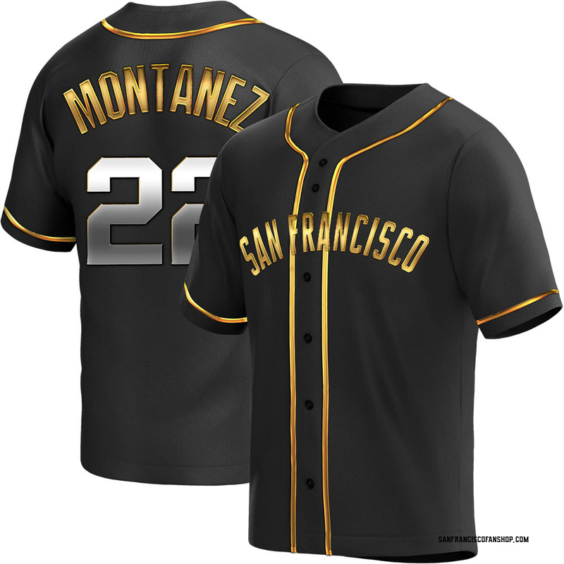 Willie Montanez Men's San Francisco Giants Alternate Jersey - Black Golden  Replica